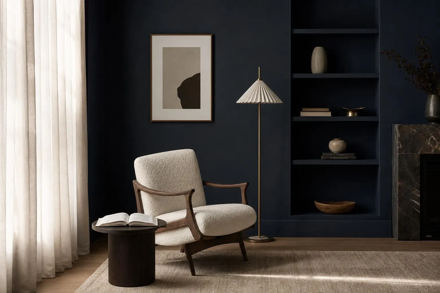 Quiet reading nook in a smart home